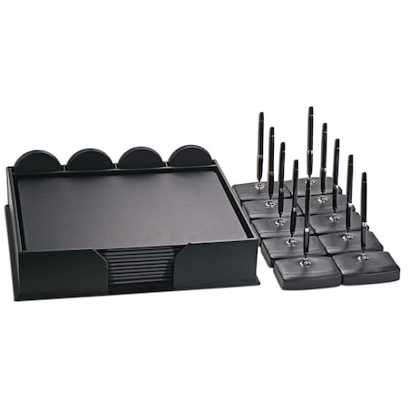 Dacasso Black Leather 33-Piece Deluxe Conference Room Set DF-1054